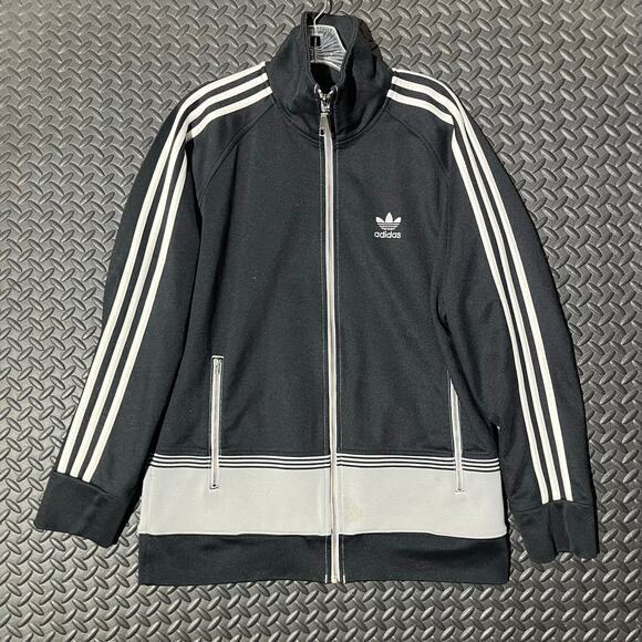 Adidas Trefoil Black Track Jacket Mens Size Small Superstar Three Stripe - Picture 1 of 6